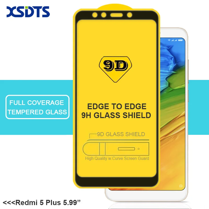 Redmi 5 Plus XSDTS 9D закаленное стекло для Xiaomi Redmi Note 6 5 Pro 7 4 4X 6A 5A S2 A2 Lite Полное покрытие Полный Клей протектор экрана стекло - Цвет: Redmi 5 Plus
