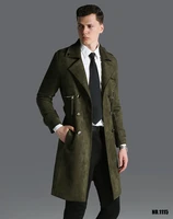 autumn winter high quality fashion imitation suede double breasted tide long coat male casual adjustable waist plus size s 6xl