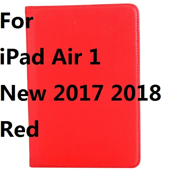 For Air1201718 Red 360 градусов вращающийся из искусственной кожи чехол включает в себя задний Чехол для всего тела чехол для нового iPad 9,7 дюймов iPad Air 1 Air 2 9,7" - Цвет: For Air1201718 Red