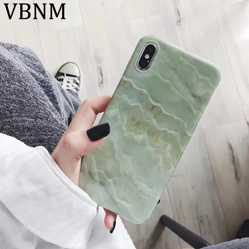НОВЫЙ изумрудно-зеленый мраморный силиконовый чехол для телефона iPhone X XR XS MAX
