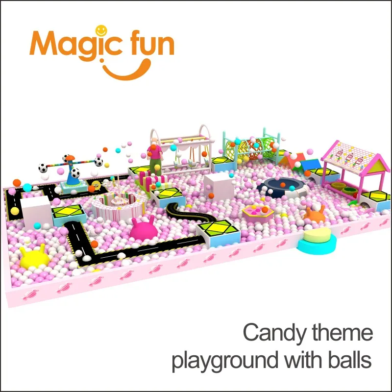 Детская крытая игровая площадка MAGIC FUN прекрасная мягкая фабрика конфетная