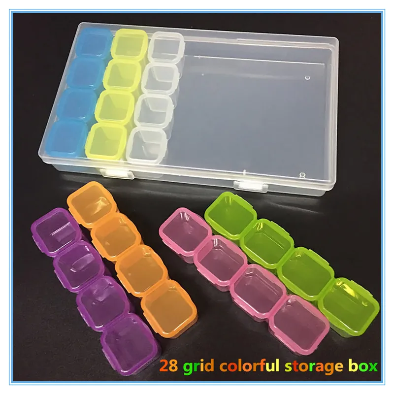 28 слот ящик для хранения маникюр аксессуары украшения ногтей независимый отсек