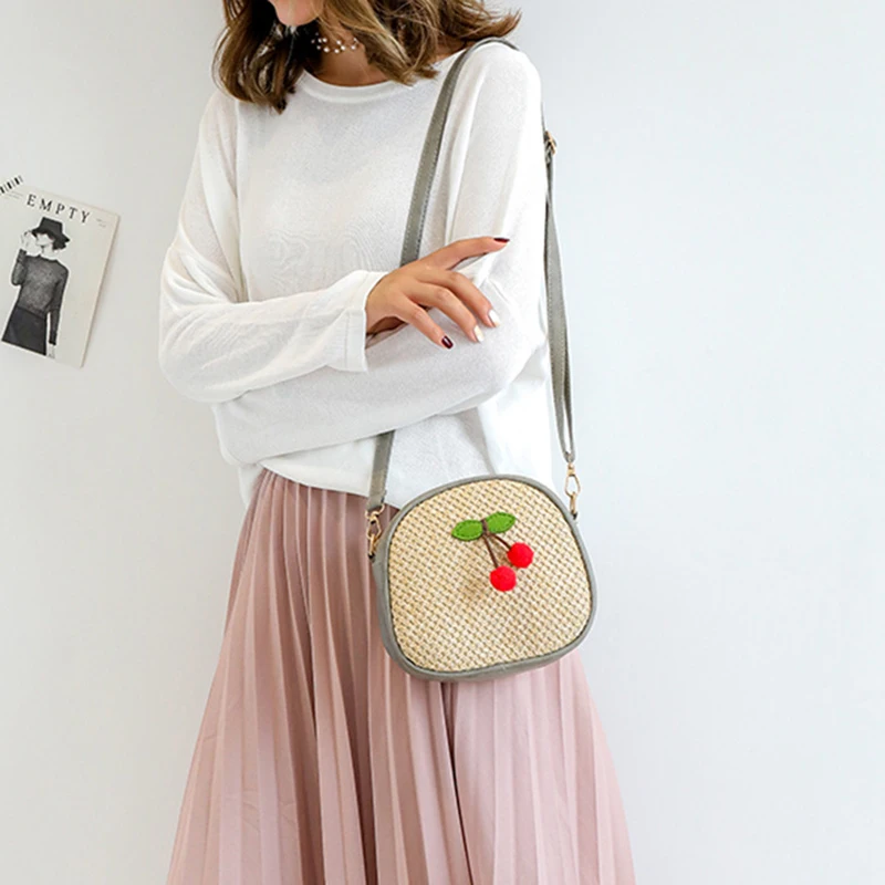 Винтажная тканая сумка ручной работы круглая Соломенная пляжная Летний стиль