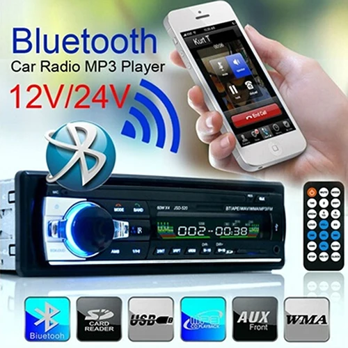 Горячая Автомобильная FM радио Bluetooth 1 DIN в тире 12 V SD/USB Aux вход FM стерео головное устройство