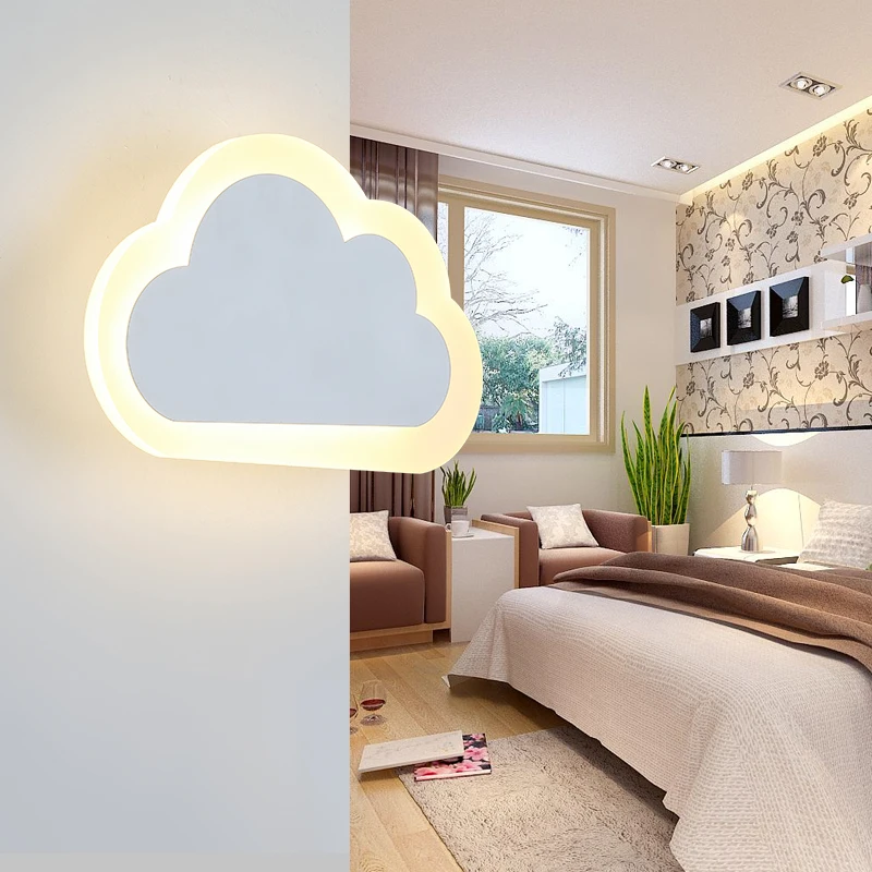 Современные светодиодные облако настенный светильник акрил абажур детский