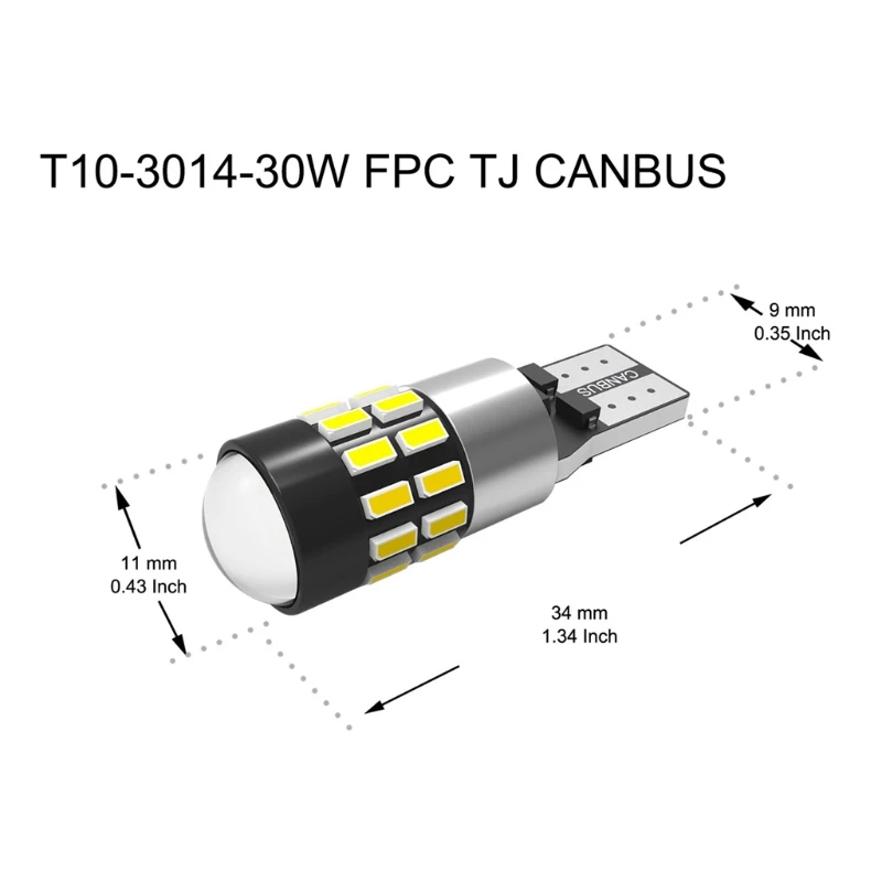 Супер яркий белый T10 3014 30 SMD светодиодный светильник для салона автомобиля