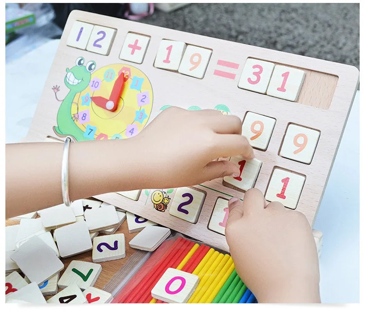 Детские игрушки Счетные палочки Обучающие деревянные строительные блоки