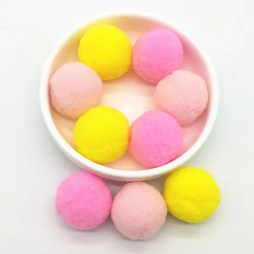 Помпон микс розовый желтый меховые шарики DIY мягкие помпоны ремесла помпоны Свадебные украшения клей на ткани аксессуары 8 мм до 30 мм 20 г - Цвет: 30mm 020305