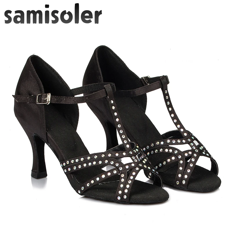 Новинка тканевые светящиеся ленты Samisoler Bule/B/Black модные стразы для бальных танцев