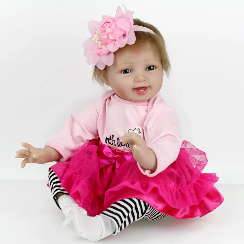 NNPKDOLL 22 &quot55 см мягкий силикон Reborn Baby Doll игрушка Реалистичная для девочки