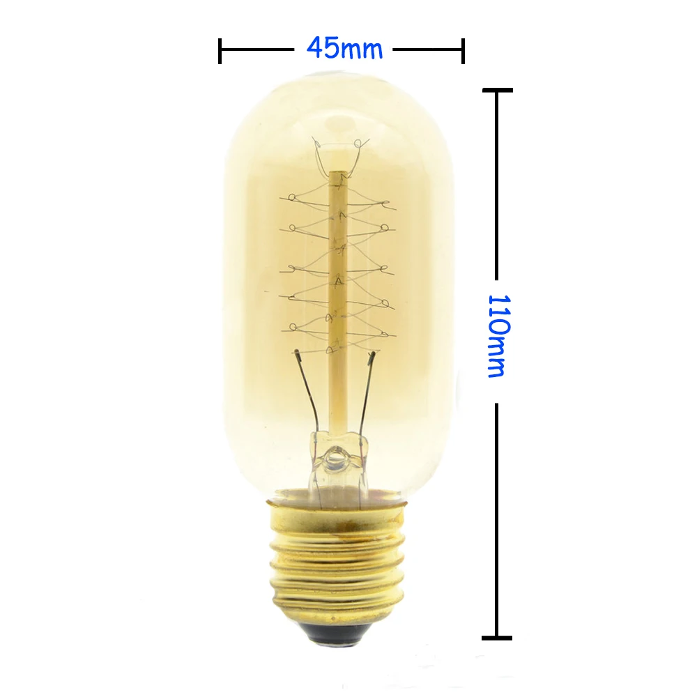 40 W/60 W 220 V E27 Edison лампочка углерода нити винтажная лампа Эдисона в стиле ретро лампа накаливания ST64/ST58/A19/T45/G80/G95/G125/T300