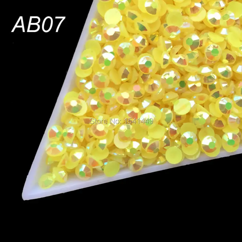 

1000pcs/bag Jelly Laser Dark Green Crystal SS12 AB 3mm Flatback Rhinestones crystal facet resin nail art beads AB13