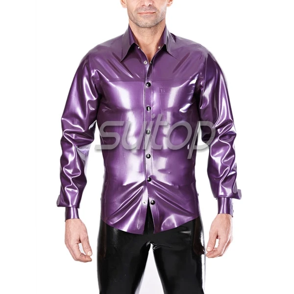 Классическая мужская рубашка фиолетового цвета|latex coat|coat for mencoat men |
