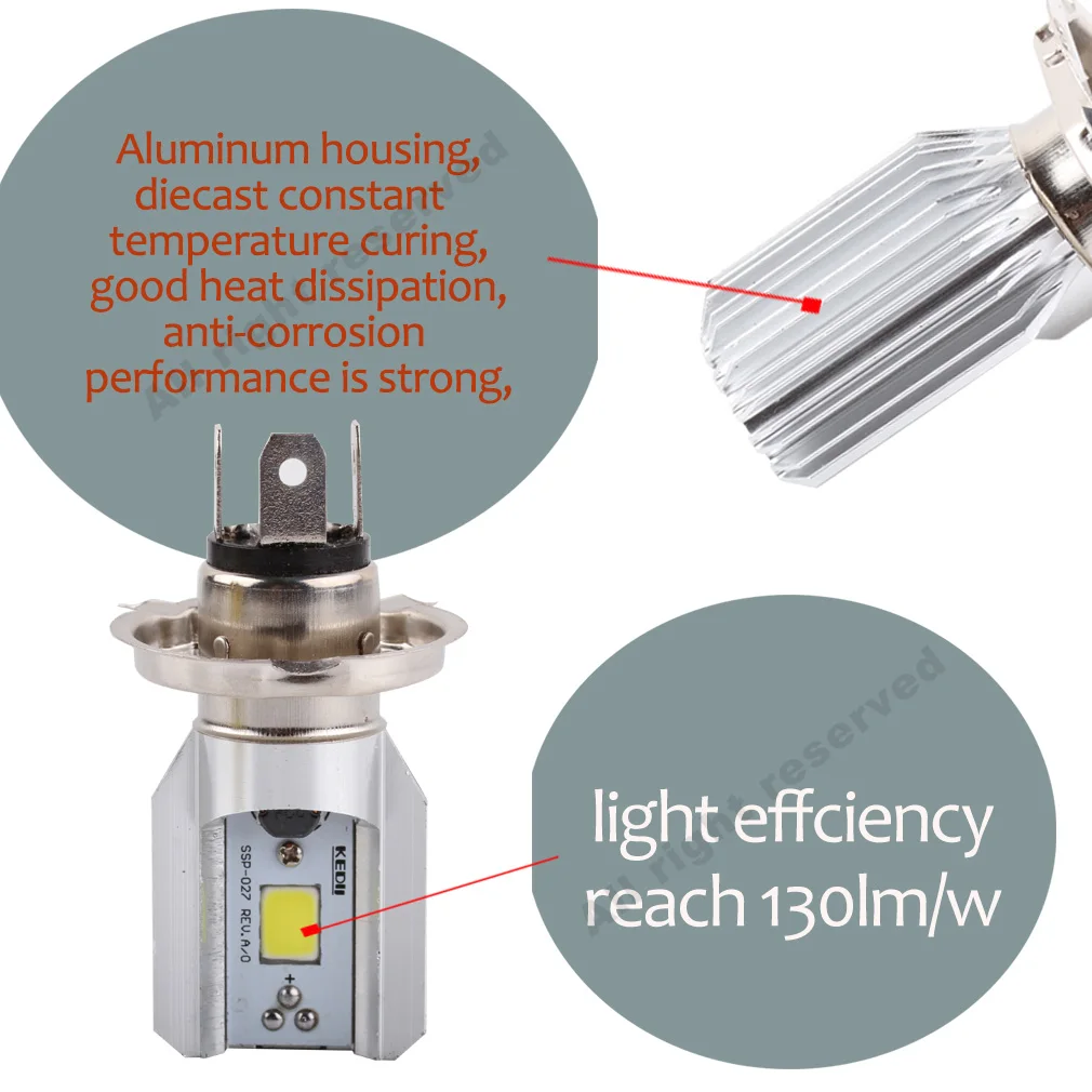 20PCS H4 Led Motorcycle Headlight Bulbs COB 1000LM H/L Lamp Scooter ATV Moto Accessories Fog Lights 6000K Super White |