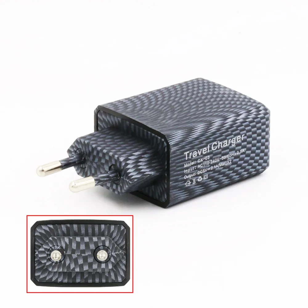 100% абсолютно новый и высококачественный дорожный 5V 2A двойной порт USB US Wall AC Adptive