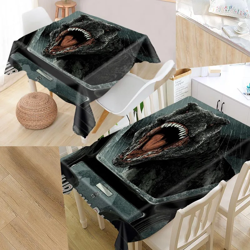 3 Jurassic Park Custom Table Cloth Oxford Print Rectangular Waterproof Oilproof Table Cover Square Wedding Tablecloth P - Цвет: 3