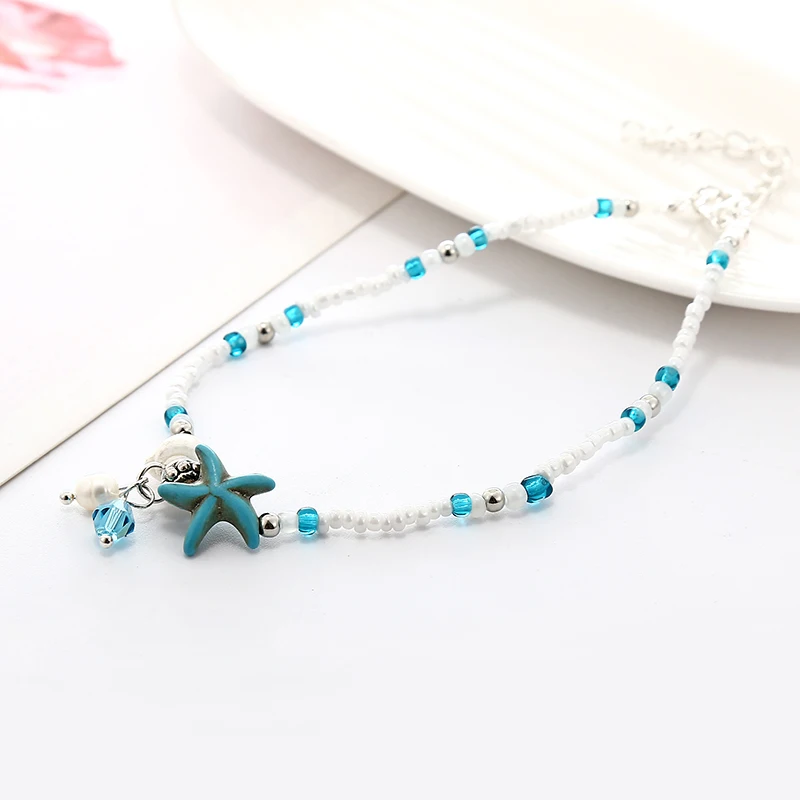 YAOLOGE горячая Распродажа модный камень бисер ножной браслет цепь болтающийся