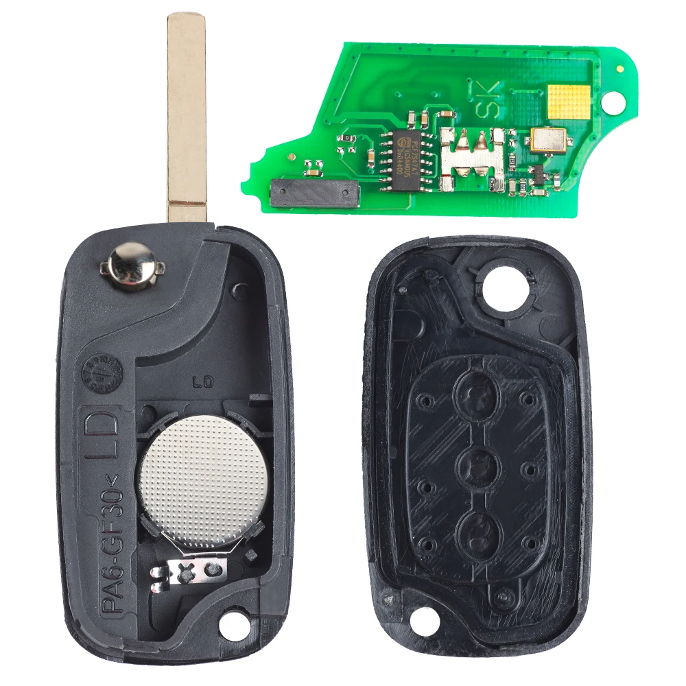 Раскладной дистанционный ключ Keyecu с 2 кнопками FSK 434 МГц PCF7961 для Renault Clio 3 Kangoo Master