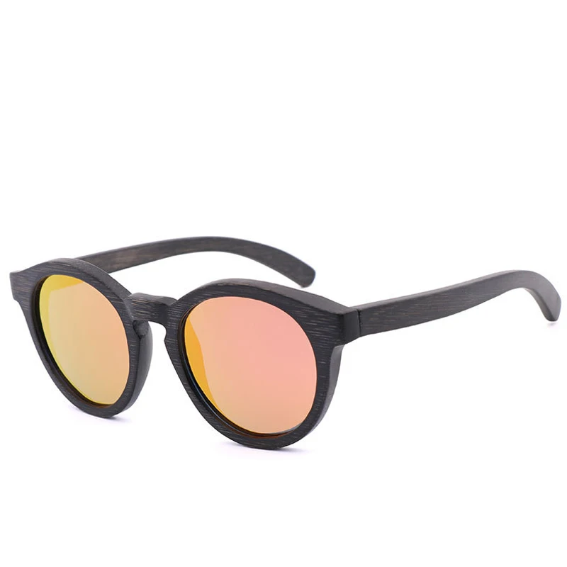 pink lens with case BerWer солнцезащитные очки черный бамбук Для мужчин поляризованные моды солнцезащитные очки оригинальные деревянные Óculos де masculino sol с Кольца для вышивки случае - Цвет линз: pink lens with case