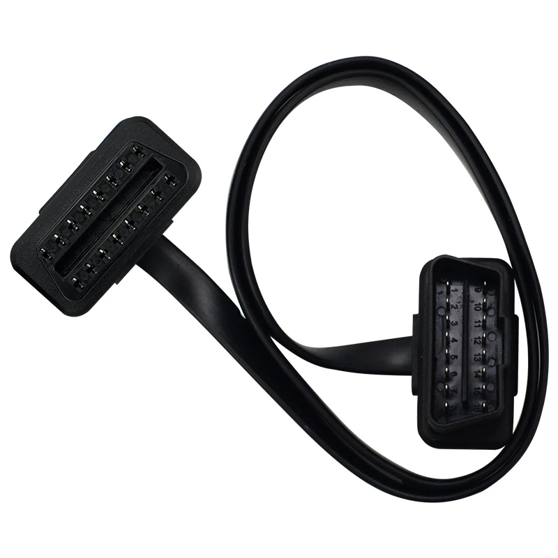 Кабель удлинитель OBD2 60 см 16 контактный штекер разъем для OBD II диагностический