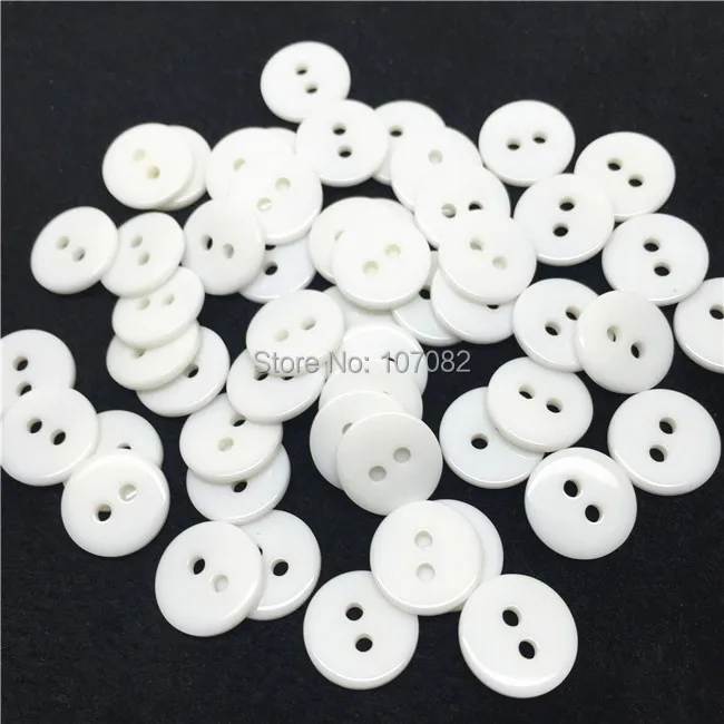 

100pcs 13mm White Round Buttons Resin 2 Hole Button Embellishments Scrapbooking Cardmaking