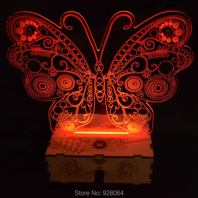Новинка экшн фигурка со светодиодный Ной подсветкой в виде бабочки 7 цветов