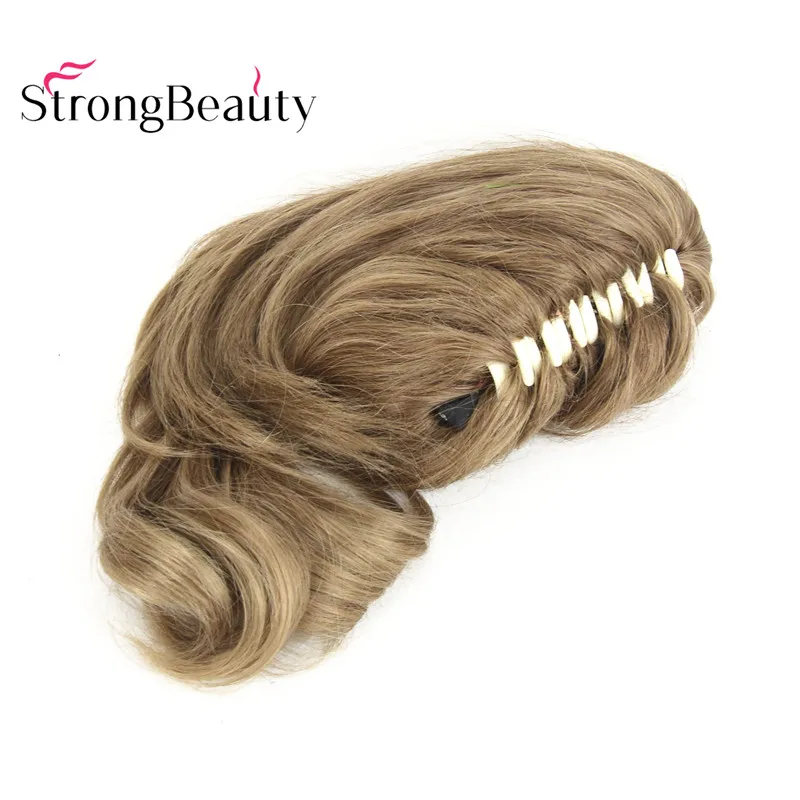 

StrongBeauty 12 Inches 10% Synthetic 90% Human Hair Short Curly Ponytail Clip In Hair Extensions With Claw Clip