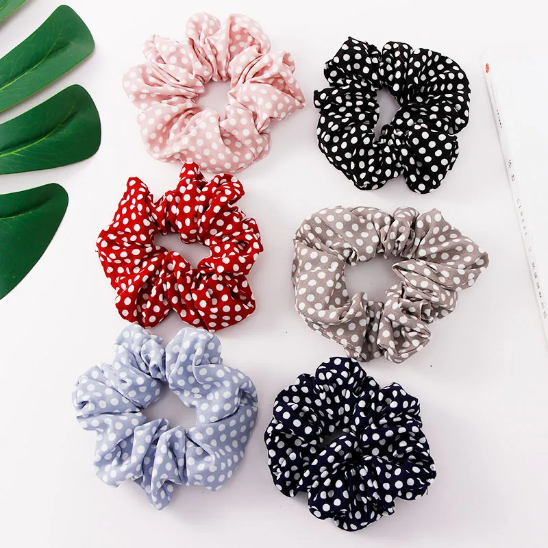 1 комплект, новинка, Женские Элегантные Бархатные эластичные резинки для волос с принтом, резинка для волос, держатель для конского хвоста, резинка для волос, резинки, модные аксессуары для волос - Цвет: 6pcs 1