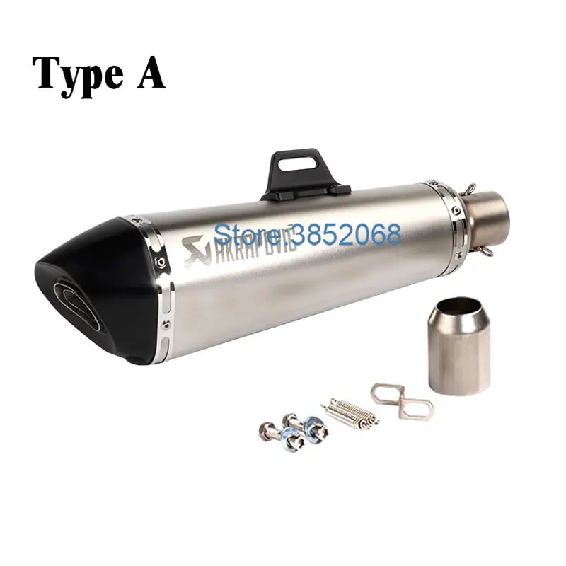 Laser Mark Motorcycle Akrapovic Exhaust Muffler Carbon Fiber Color ID:51mm Universal Motorbike Escape Damper |