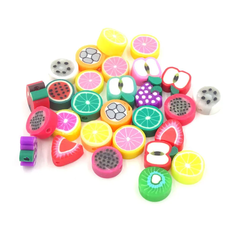 100 шт./лот смешанные цвета 10 мм фруктовые полимерные бусины для самостоятельного