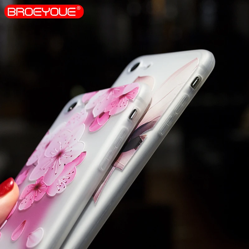 BROEYOUE Case For Xiaomi Redmi 4A 4X Note 4 5A Mi A1 5X Relief Silicone iPhone 5 5S SE 6 6S 7 8 Plus X Cases Cover |