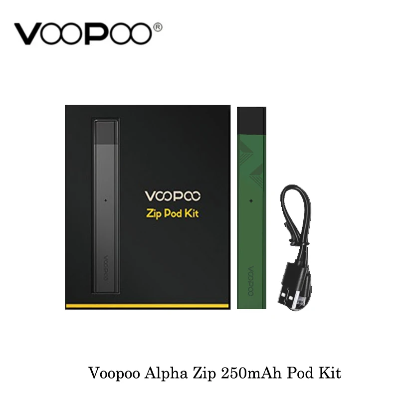 Электронная сигарета Voopoo Alpha Zip 250 мА/ч Pod Kit 12 Вт 1 0 мл картридж 8 Ом хлопок Core GENE