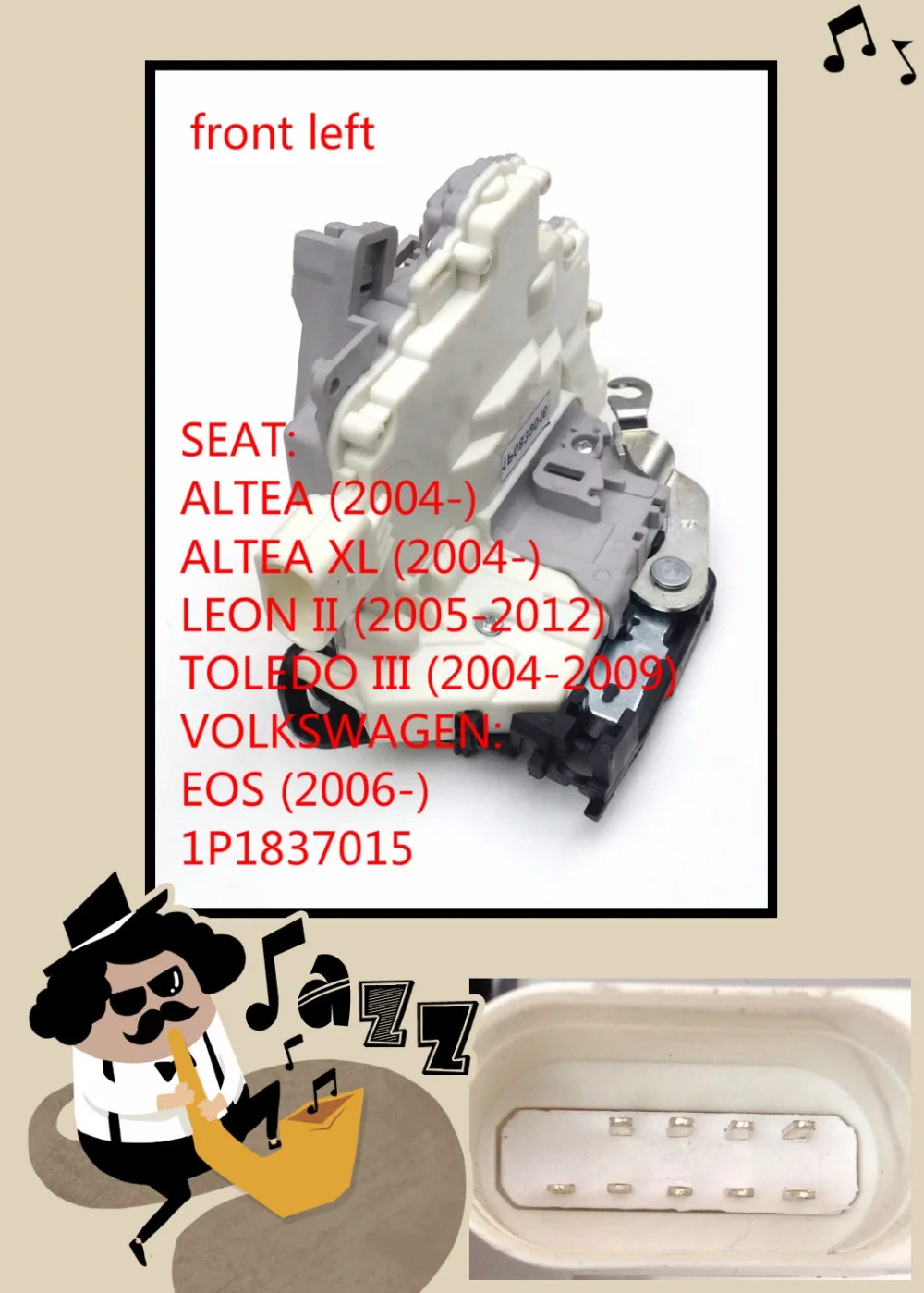 Привод дверного замка для SEAT ALTEA XL LEON II TOLEDO III vw VOLKSWAGEN EOS 1P1837015A 1P1 837 015A 015 A 1P1837015 |