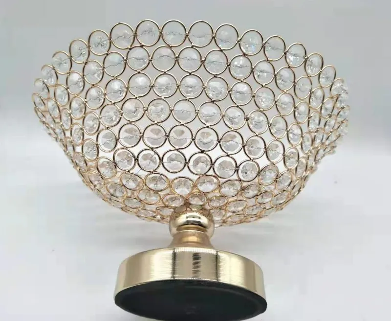 Kitchen accessories golden Oval Crystal Fruit tray was wedding holiday decorations household table decoration | Дом и сад