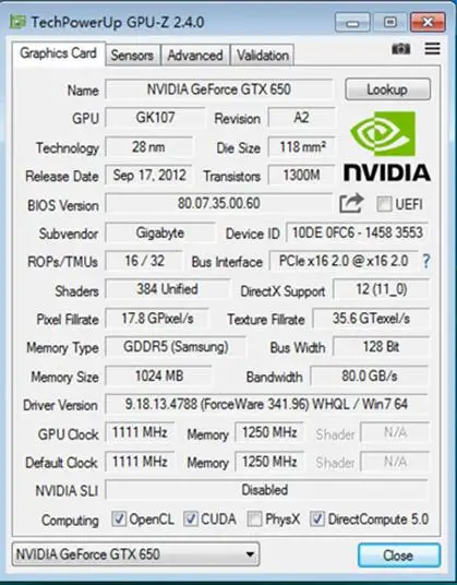 Видеокарта GIGABYTE GV-N650WF2-1GI GTX 650 1 ГБ 128 бит GDDR5 видеокарты для nVIDIA GTX650 Geforce HDMI Dvi используемые карты VGA