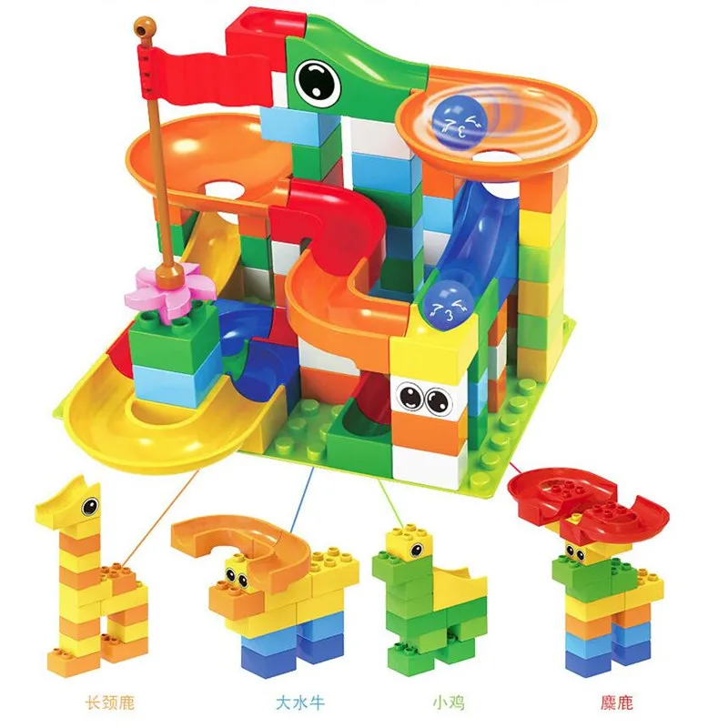 74 шт. гоночный лабиринт шарики трек строительные блоки воронка горка большой