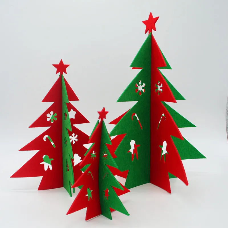 Мини 3D Рождество дерево Аксессуары нетканые полые Tree hotel центр декора 1 шт.|decorative