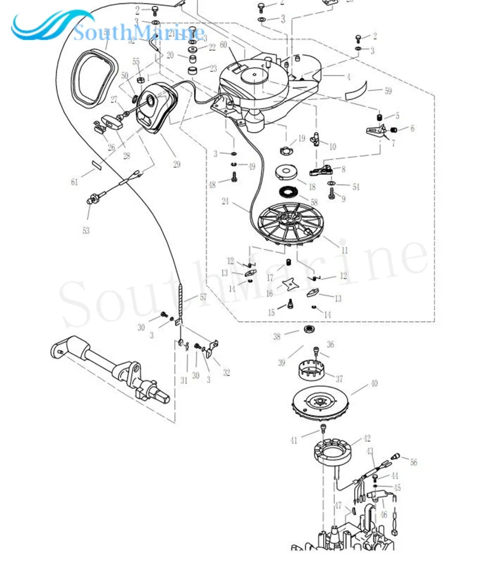 Моторная лодка F25-05140000 узел статора для Parsun HDX 4-ход F20 F25 подвесным двигателем