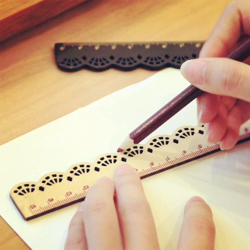 1 шт. детская кружевная линейка в Корейском стиле|rulers school|wooden rulersewing ruler |