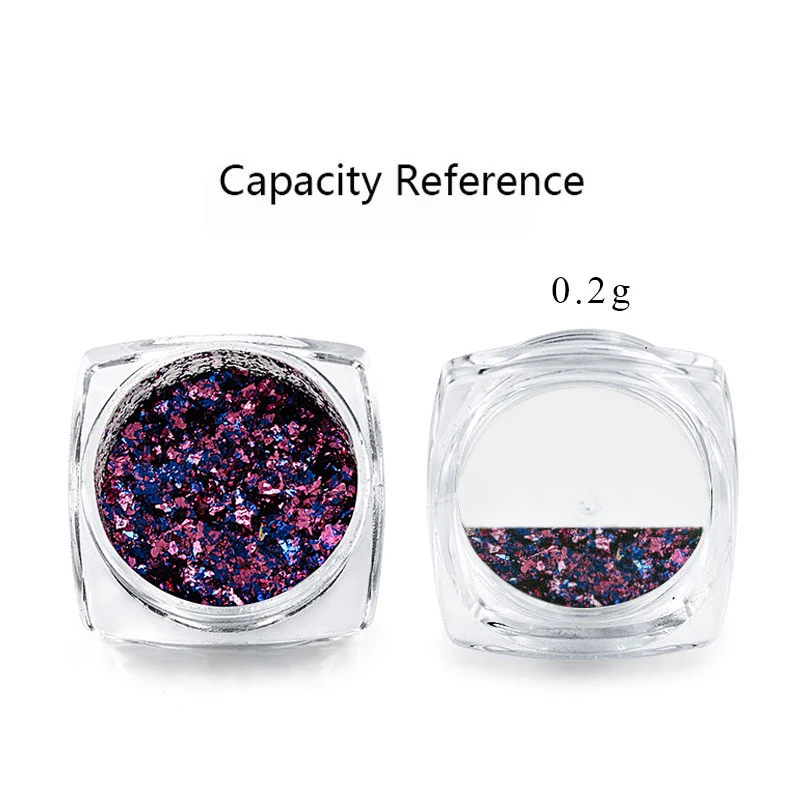 1 коробка алюминиевые фольги хлопья гвоздь блестящий порошок с зеркальным