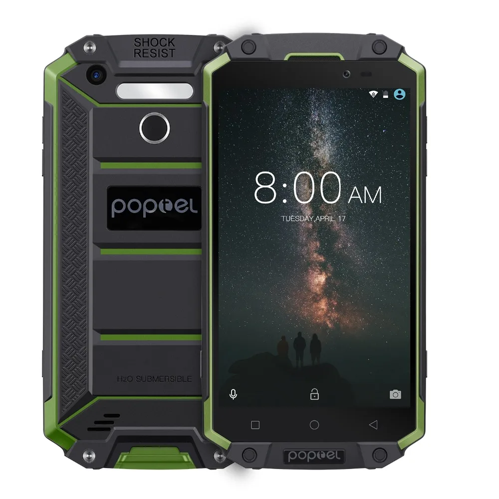 POPTEL P9000 Max 5.5&quot FHD 4GB 64GB IP68 MT6750V Octa Core 4G SmartPhone Waterproof shockproof 13MP NFC OTG Fingerprint |