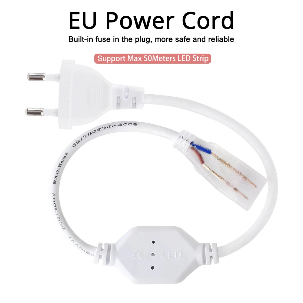220V Светодиодные ленты SMD 5050 60 Светодиодный s/m IP65 водонепроницаемая гибкая светодиодная лента светильник 1 м 2 м 3 м 5 м 10 м 15 м 20 25 50 м/с ЕС Мощность штепсельной вилки