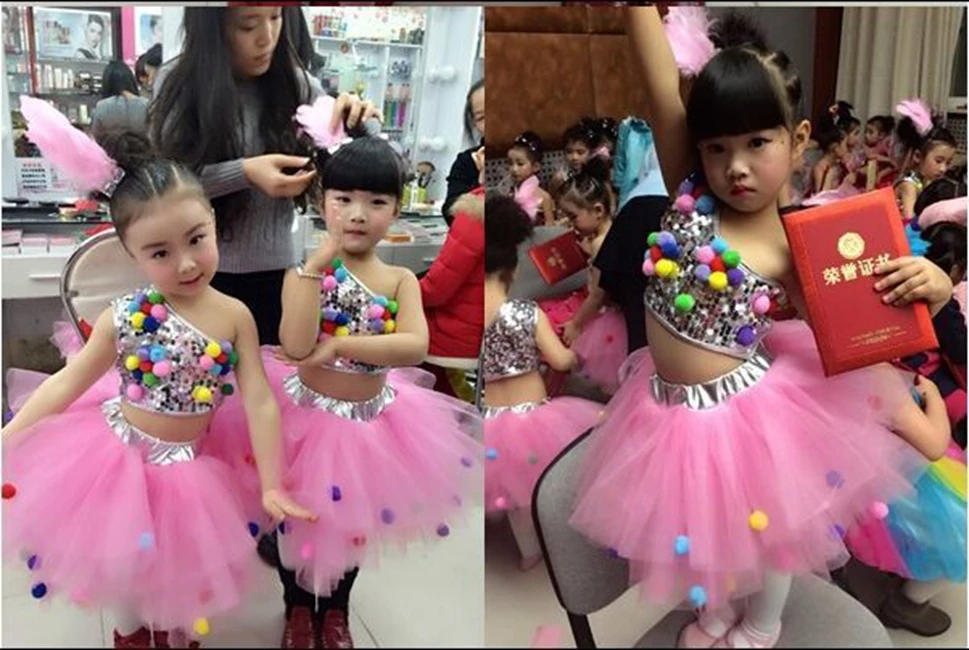 Детский танцевальный сценический костюм для девочек современные детские