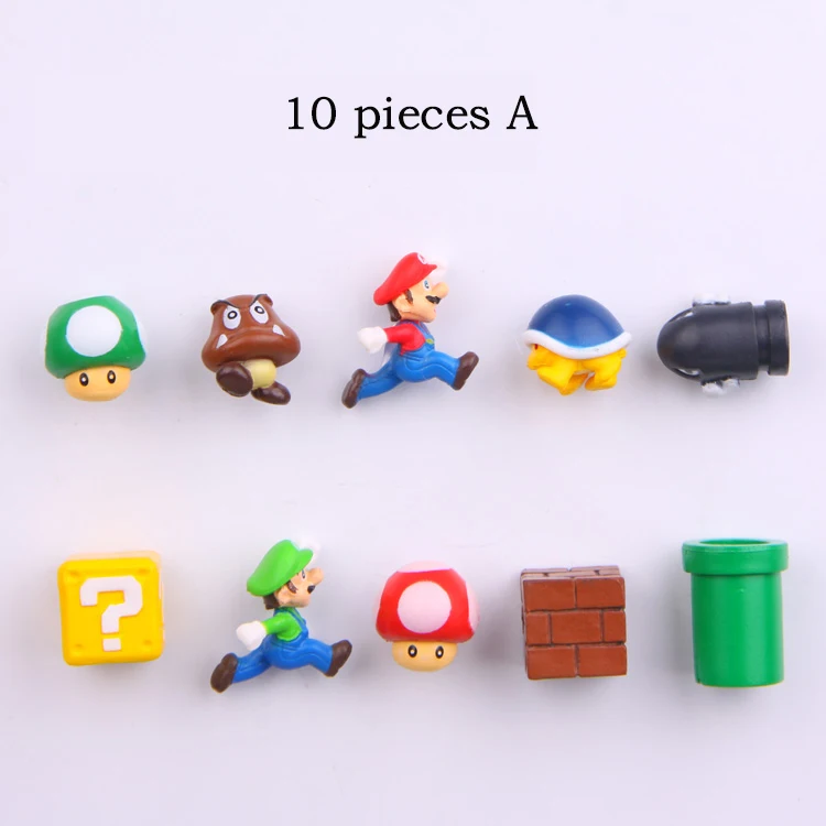 10 pieces A 10-12 шт Супер Марио магниты на холодильник сделай сам магнит на холодильник игровой мультфильм 3D ледяная коробка наклейка ледяная коробка Новинка - Цвет: 10 pieces A