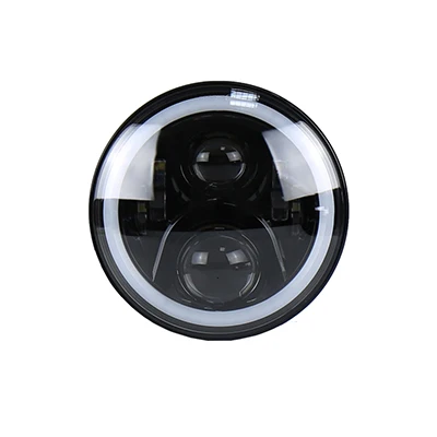 Автомобильные " дюймовые круглые комплекты фар для VW Beetle Classic 1950-1979 Вт/Bluetooth RGB DRL Halo Ring Hi/Low Beam DOT утвержден - Цвет: Black