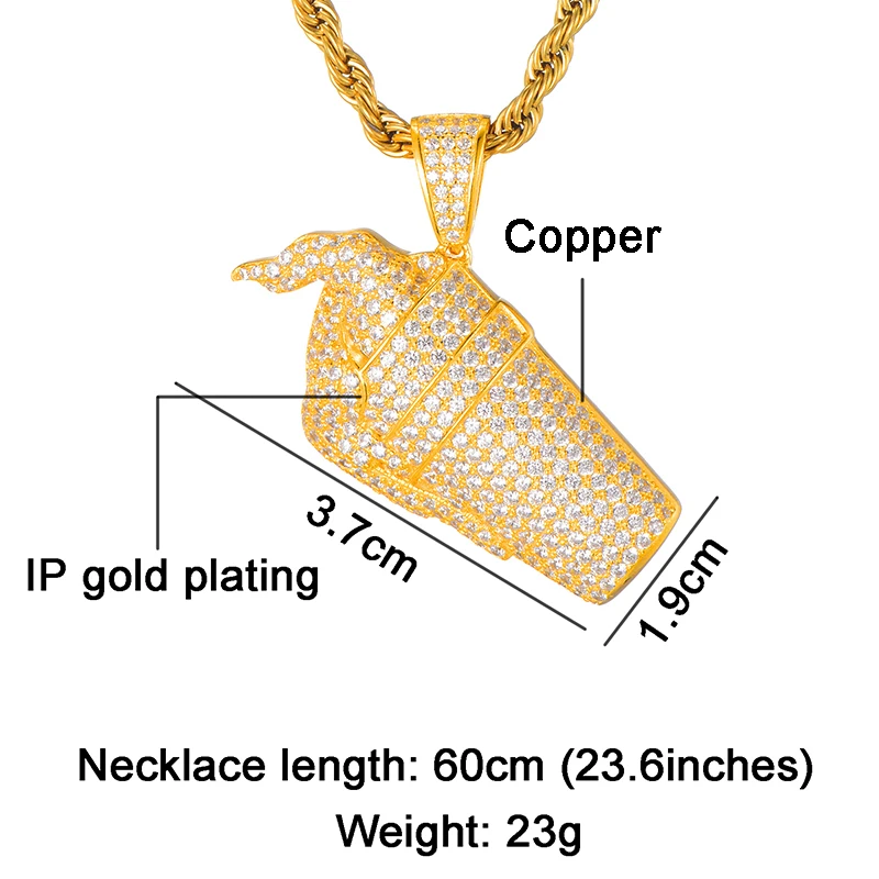 Ожерелье и подвески для мужчин в стиле хип хоп с фианитом ААА|Ожерелья подвеской|