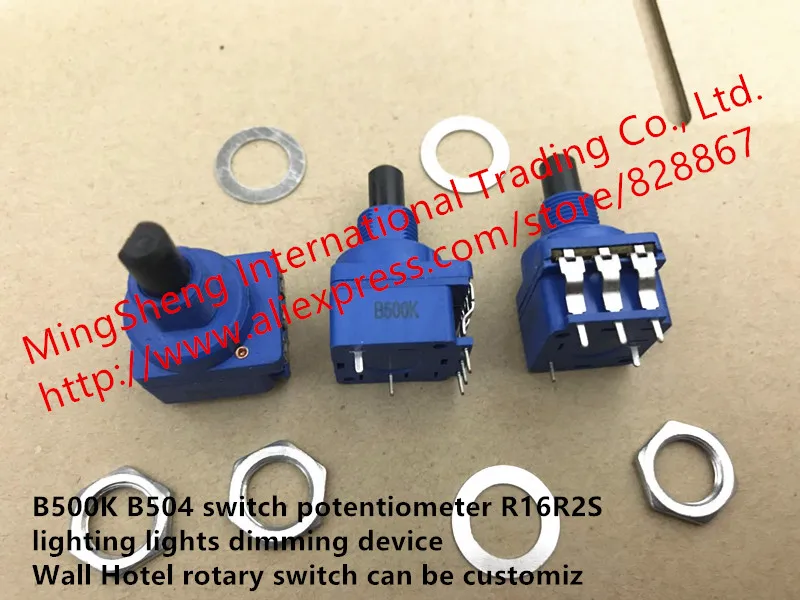 Фото Original new 100% B10K B103 B500K B504 switch potentiometer R16R2S lighting lights dimming device Wall Hotel rotary switch №3