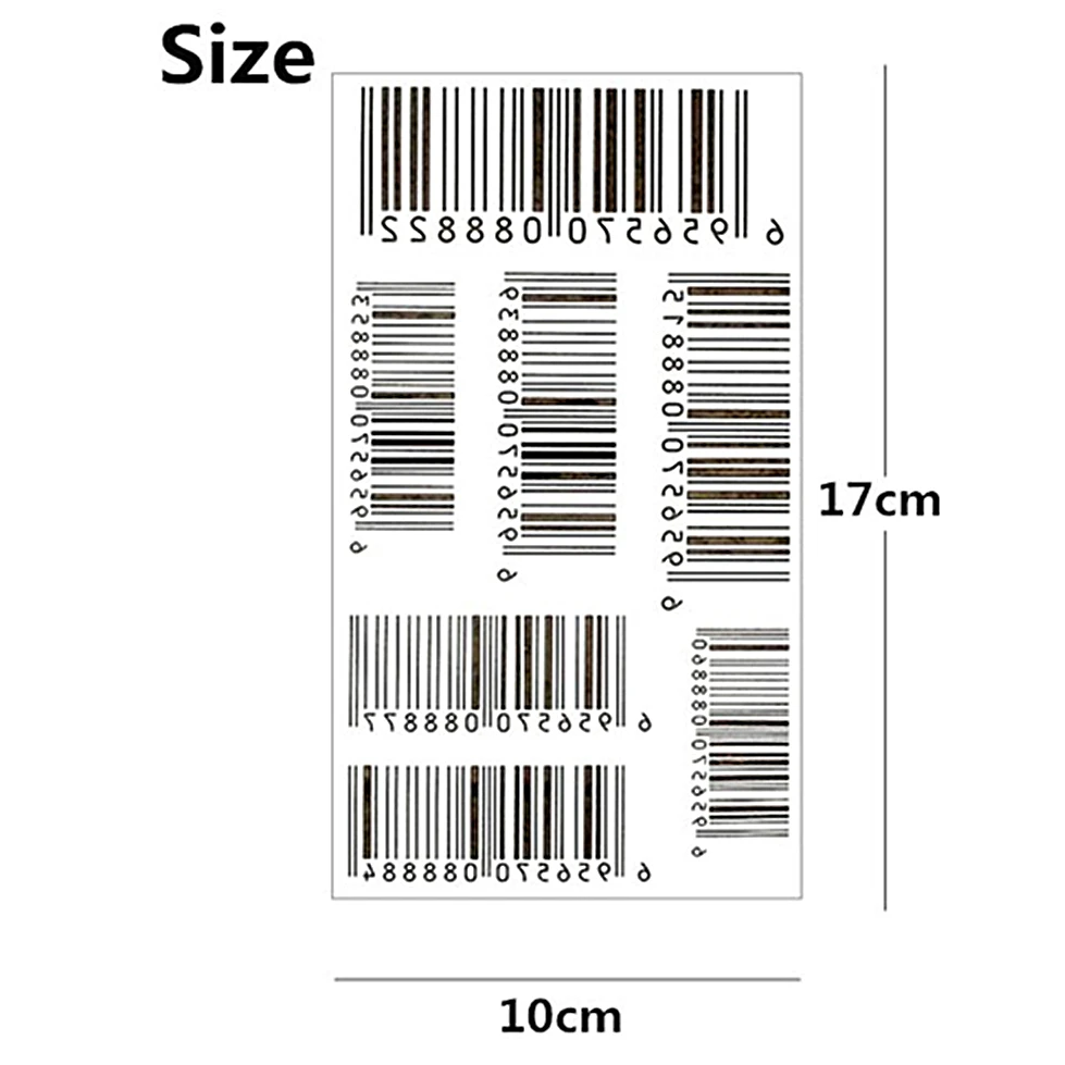 SHNAPIGN Nu Era Matrix штрих код временная татуировка боди арт флэш наклейка для