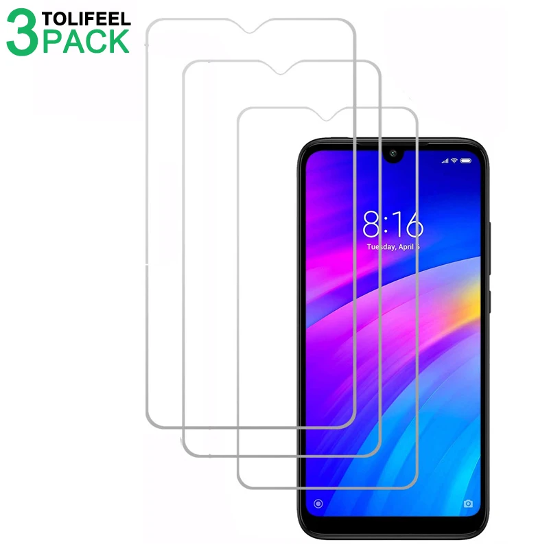 3 шт закаленное стекло для Xiaomi Redmi 7 протектор экрана 2.5D 9 H Защитная пленка на