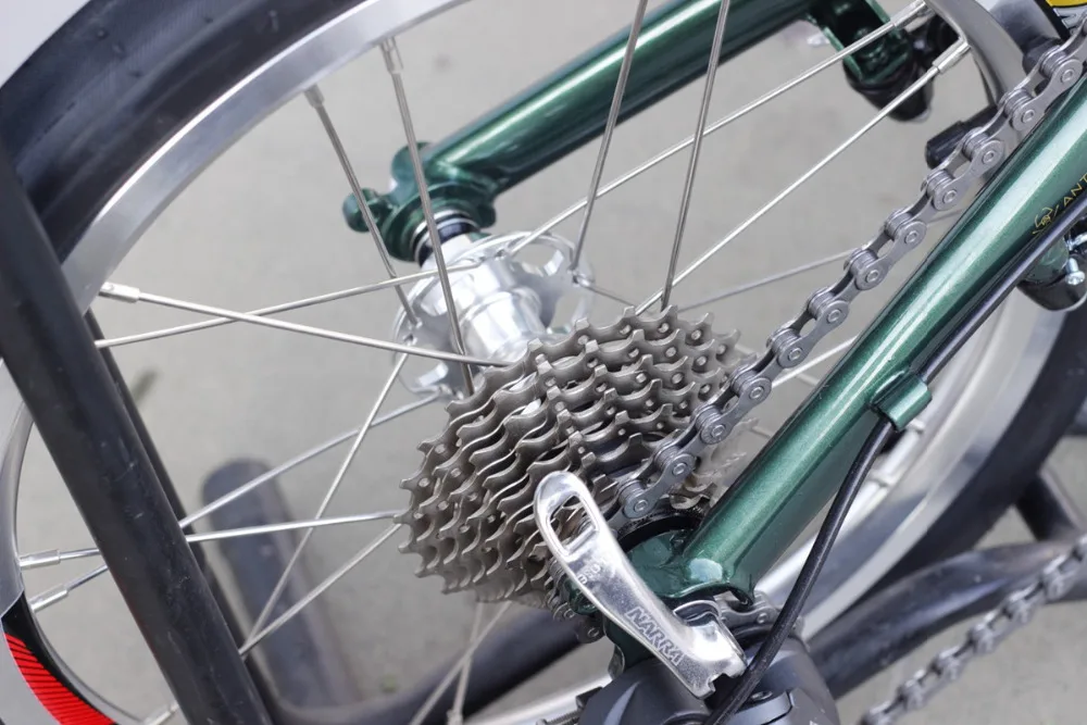 Хромированный стальной складной велосипед 1" Minivelo Mini velo велосипед городской коммутирующий велосипед с V тормозом складной 9 скоростей Fnhon Post зеленый